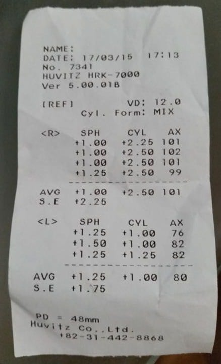 бланк рефрактограммы