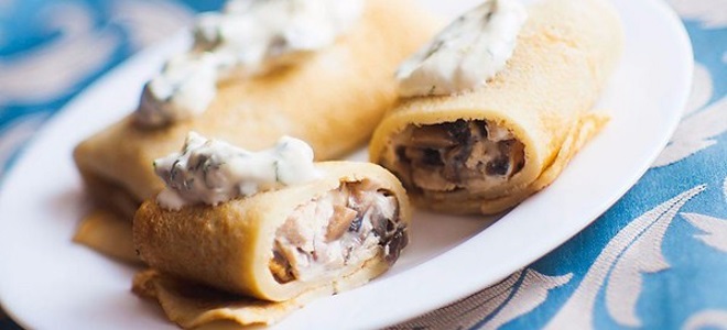 блины фаршированные грибами