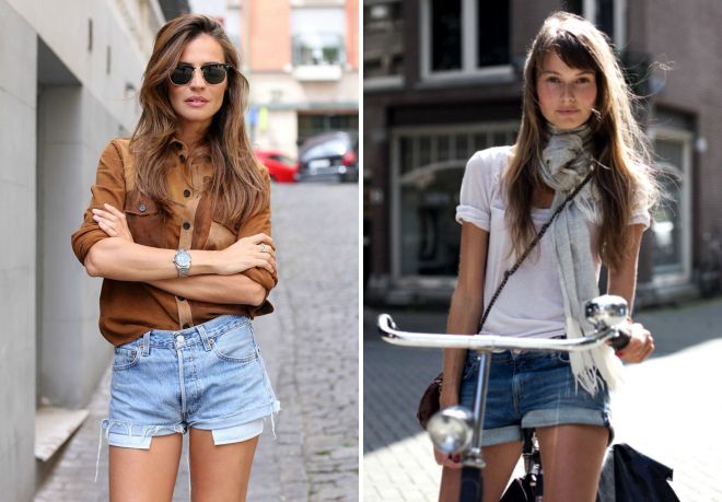 короткие джинсовые шорты