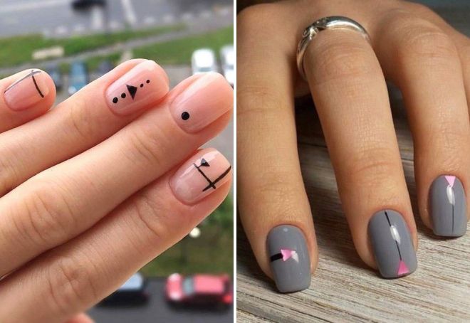 дизайн геометрия на короткие ногти дизайн геометрия на короткие ногти