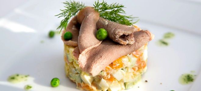 оливье с говяжьим языком оливье с говяжьим языком