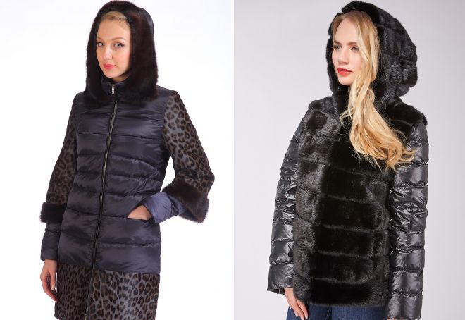 пуховик с капюшоном из норки пуховик с капюшоном из норки