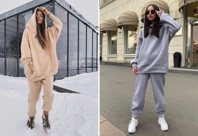 теплый женский спортивный костюм оверсайз теплый женский спортивный костюм оверсайз