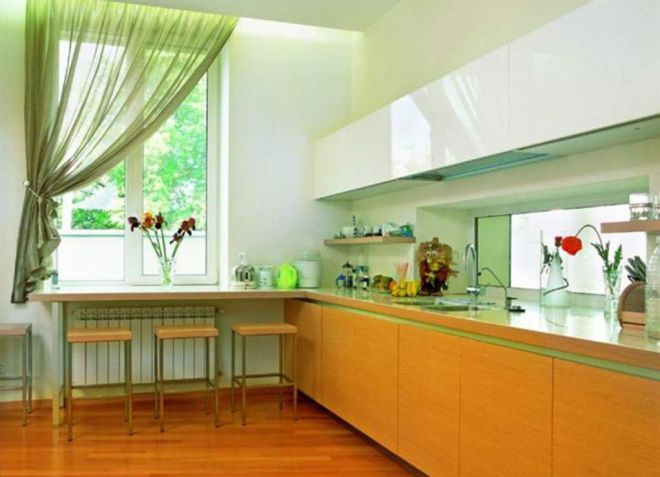 Зеленые шторы на кухню Зеленые шторы на кухню