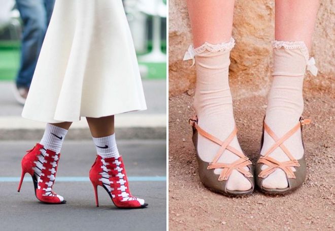 белые носки с сандалиями белые носки с сандалиями