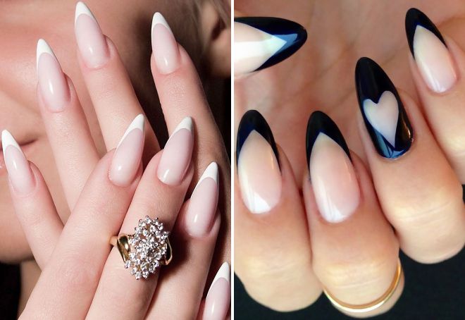 дизайн ногтей острой формы френч дизайн ногтей острой формы френч