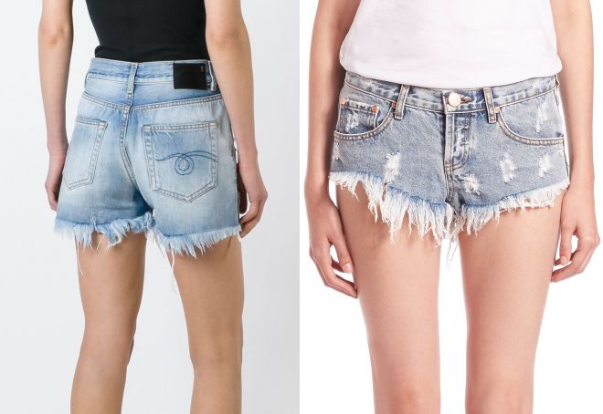 короткие джинсовые шорты с бахромой короткие джинсовые шорты с бахромой