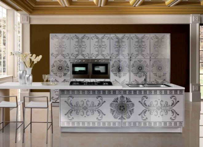 кухни с рисунком на фасаде кухни с рисунком на фасаде