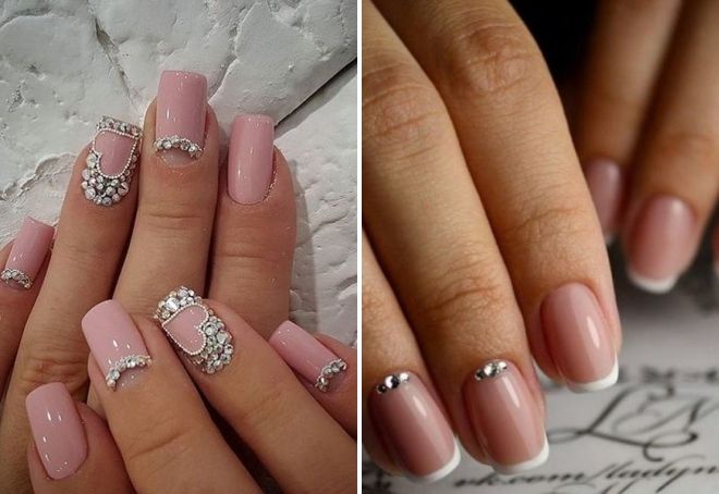 нюдовый маникюр со стразами нюдовый маникюр со стразами