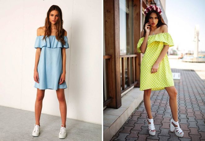 с чем носить платье с воланом на плечах с чем носить платье с воланом на плечах