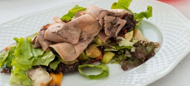 теплый салат с говяжьим языком теплый салат с говяжьим языком