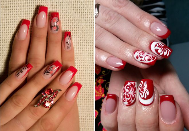 дизайн свадебных ногтей в красных тонах дизайн свадебных ногтей в красных тонах