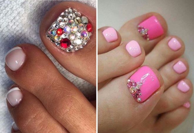 идеи педикюра со стразами идеи педикюра со стразами
