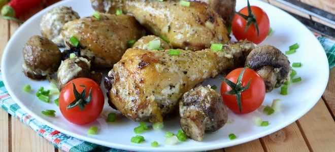 куриные голени с грибами куриные голени с грибами