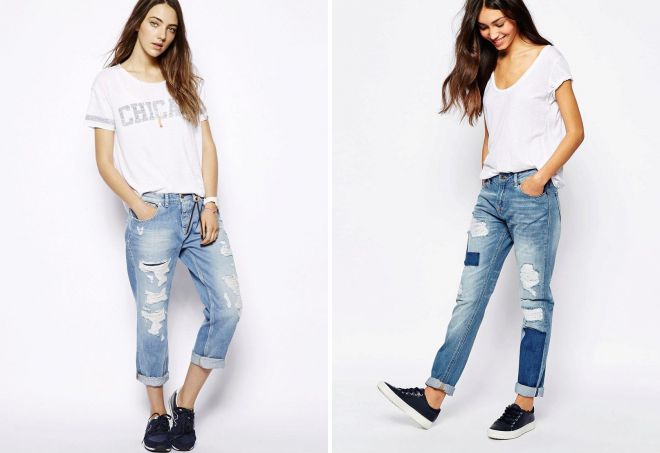 рваные джинсы бойфренды рваные джинсы бойфренды