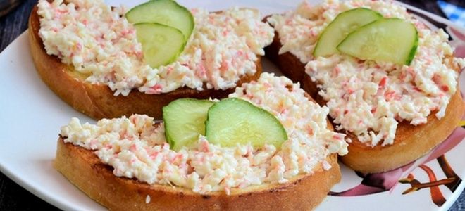 вкусные бутерброды с крабовыми палочками вкусные бутерброды с крабовыми палочками