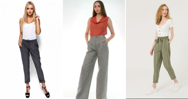 Женские льняные штаны Женские льняные штаны