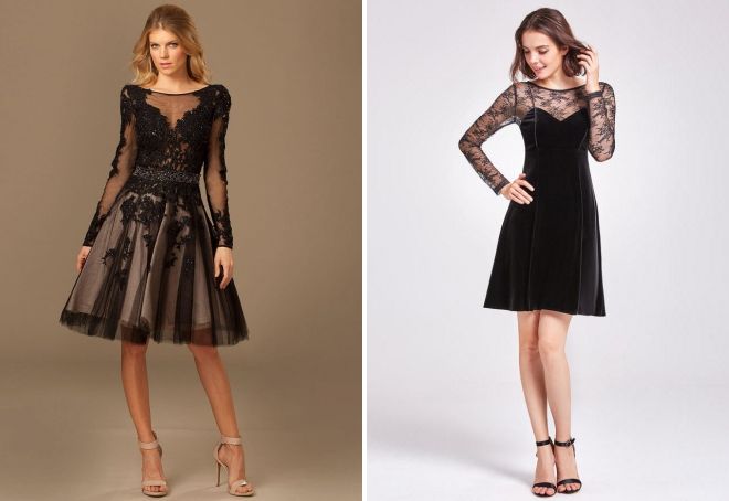 черное короткое платье с кружевами черное короткое платье с кружевами