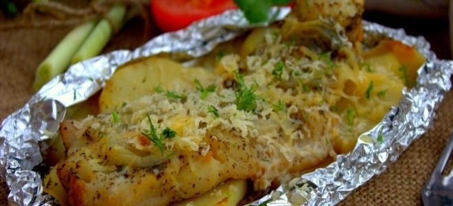 Филе хека с картошкой в духовке Филе хека с картошкой в духовке