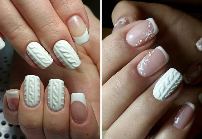 френч и свитер на ногтях френч и свитер на ногтях