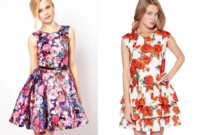короткие платья с цветочным принтом короткие платья с цветочным принтом