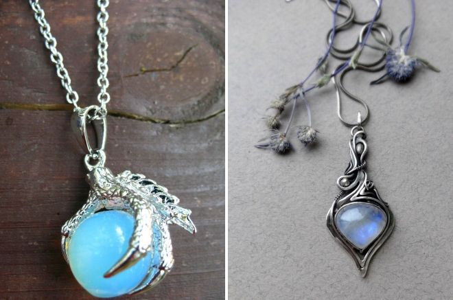 кулон с лунным камнем кулон с лунным камнем