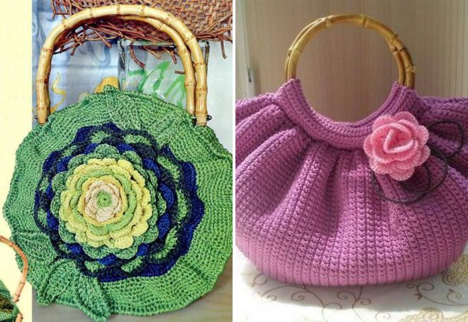 летняя вязаная сумка с деревянными ручками летняя вязаная сумка с деревянными ручками