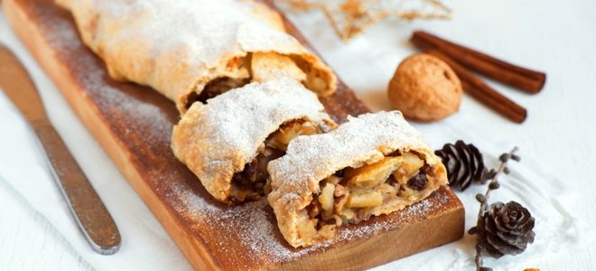 постный штрудель с яблоками постный штрудель с яблоками