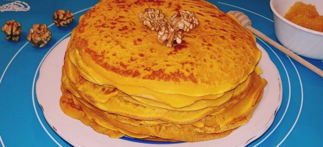 фото13 пышные блины с тыквой на кефире