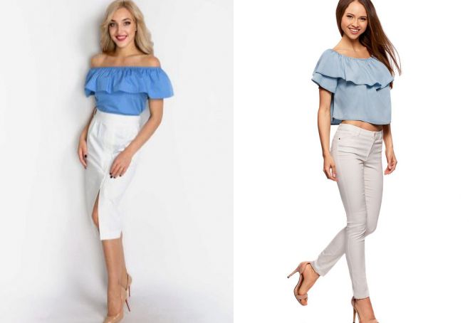 топ с воланом с чем носить топ с воланом с чем носить