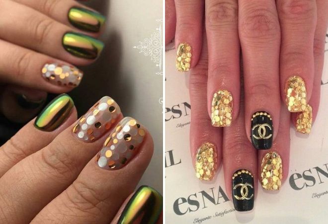 золотой маникюр с камифубуками золотой маникюр с камифубуками