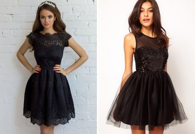 черное короткое платье с пышной юбкой черное короткое платье с пышной юбкой