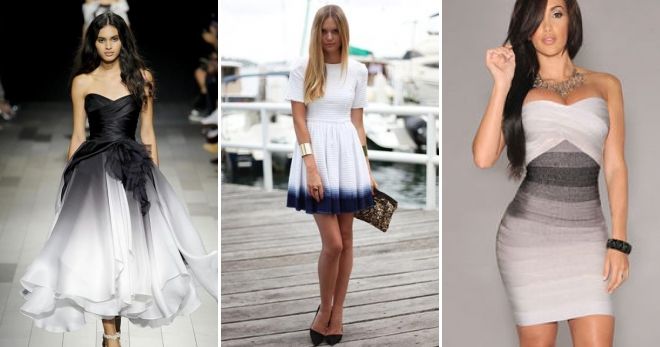 Платье градиент черно белое Платье градиент черно белое