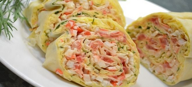 рецепт рулета из лаваша с крабовыми палочками рецепт рулета из лаваша с крабовыми палочками