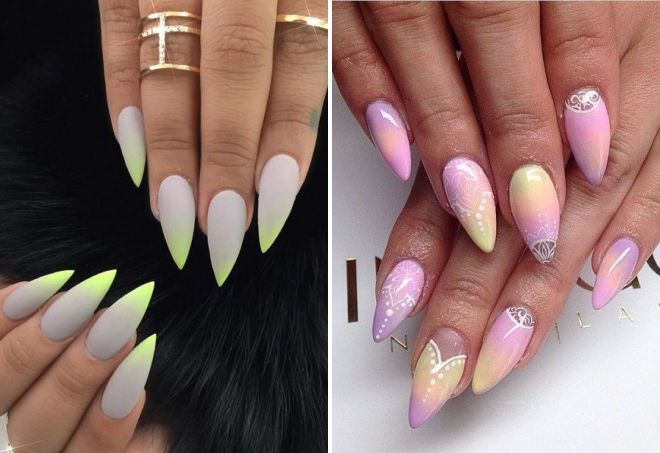 дизайн омбре на острых ногтях дизайн омбре на острых ногтях