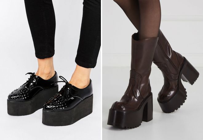 кожаная обувь на платформе кожаная обувь на платформе
