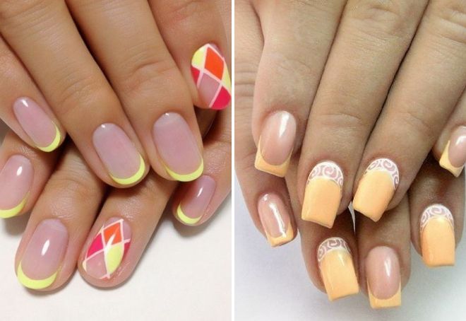 маникюр желтый френч маникюр желтый френч