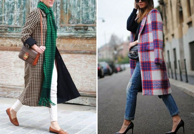 Осеннее женское пальто в клетку Осеннее женское пальто в клетку