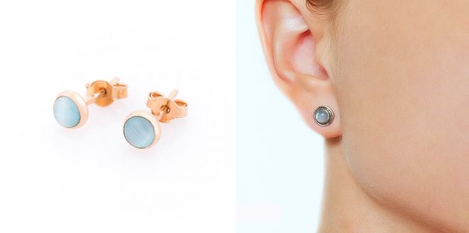 пусеты с лунным камнем пусеты с лунным камнем