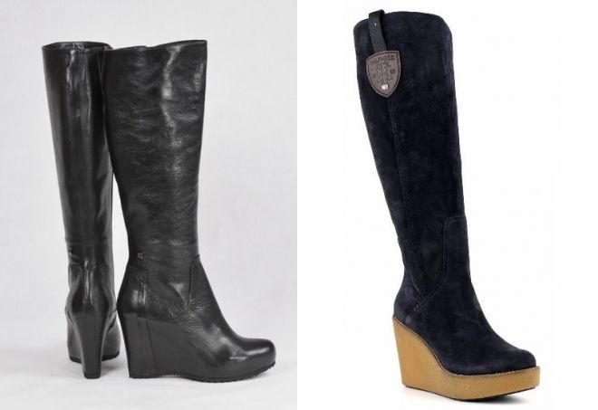 весенние сапоги на танкетке весенние сапоги на танкетке