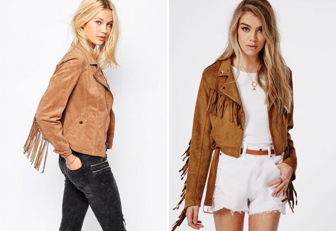 замшевая куртка с бахромой замшевая куртка с бахромой