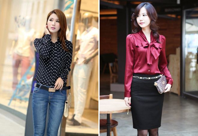 блузка из шифона с длинным рукавом блузка из шифона с длинным рукавом