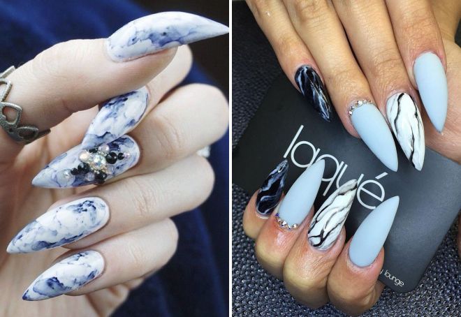 острые ногти мраморный дизайн острые ногти мраморный дизайн