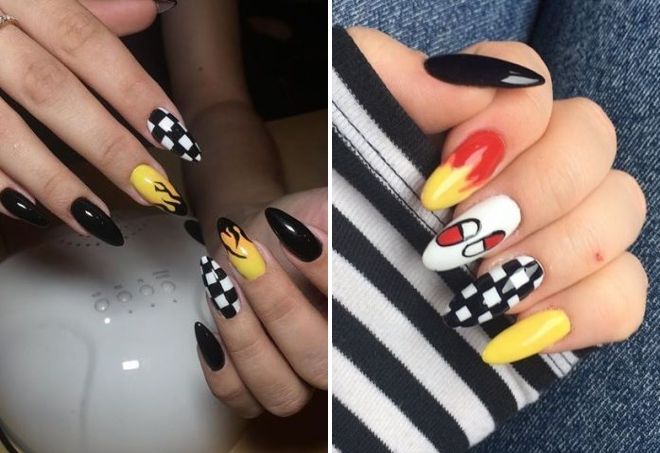 маникюр с огнем на одном пальце маникюр с огнем на одном пальце