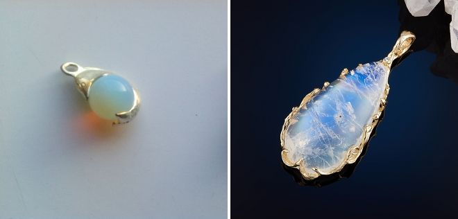 подвеска с лунным камнем в золоте подвеска с лунным камнем в золоте