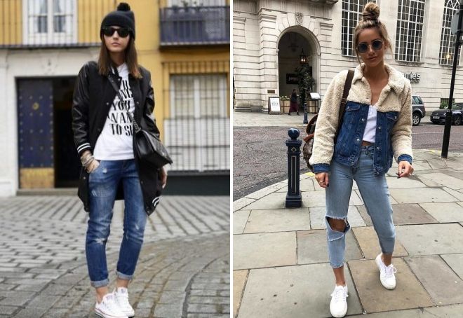 с чем носить укороченные рваные джинсы с чем носить укороченные рваные джинсы