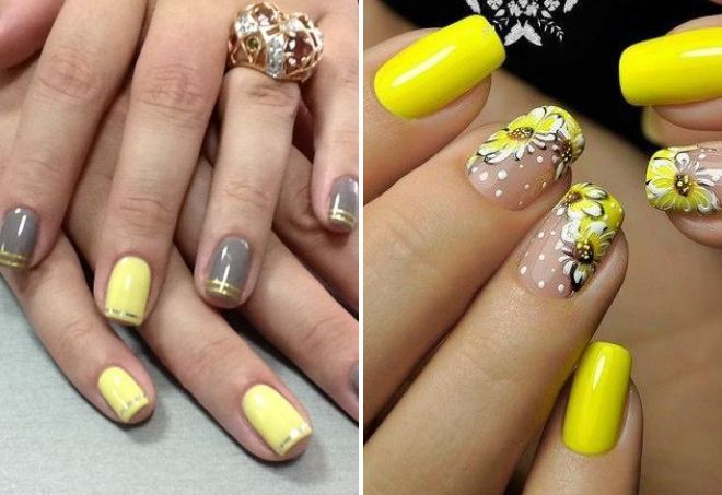 желтый маникюр с втиркой желтый маникюр с втиркой