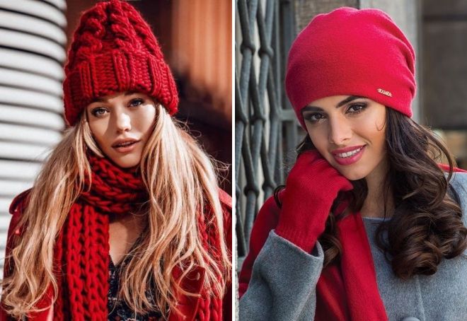 С чем носить красную шапку С чем носить красную шапку