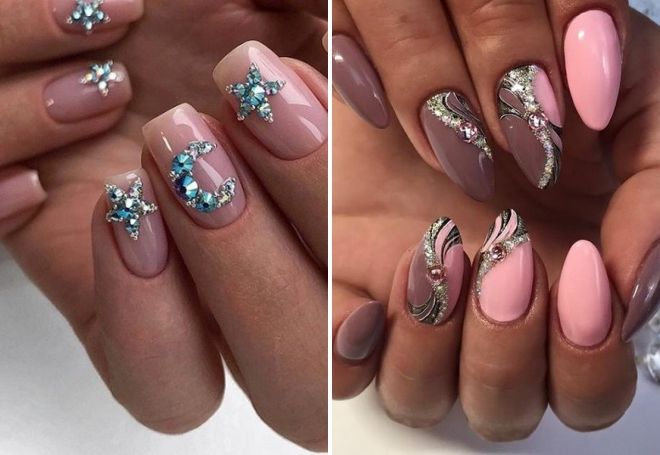 узоры из страз на ногтях узоры из страз на ногтях
