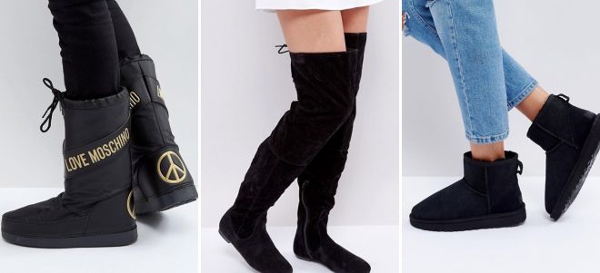 черные сапоги без каблука черные сапоги без каблука